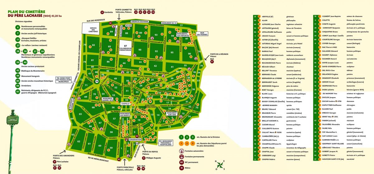 خريطة Père-lachaise Cemetery