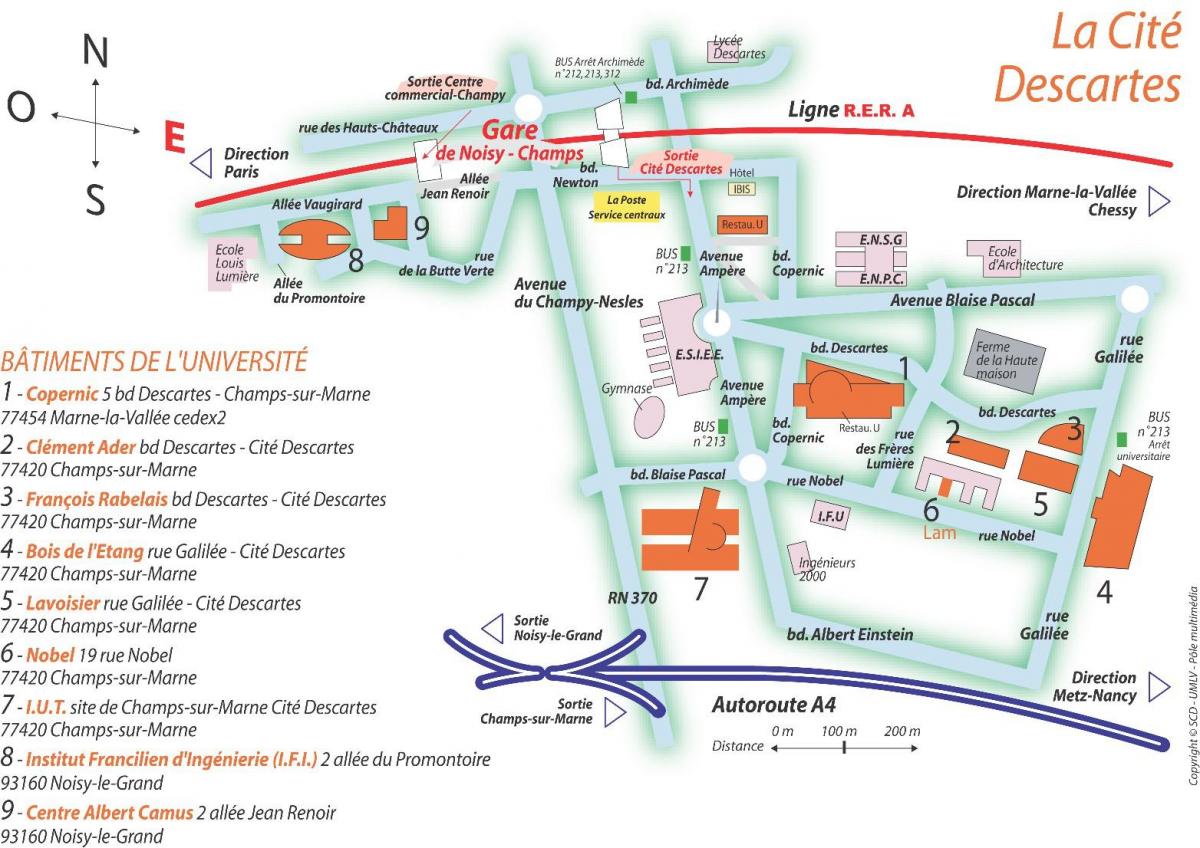 خريطة الجامعة باريس ديكارت