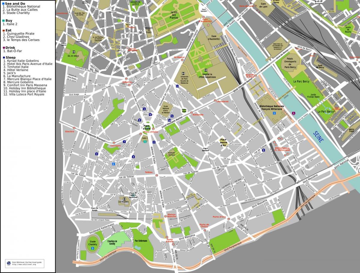 خريطة الدائرة 13 من باريس