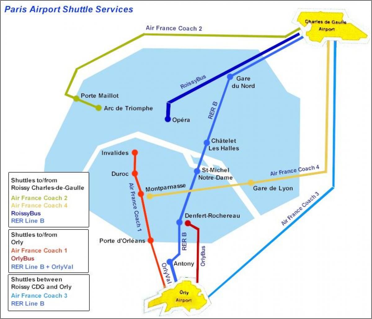 خريطة باريس المطار