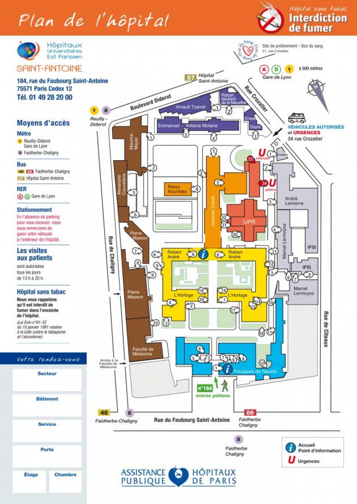 خريطة سانت أنطوان المستشفى