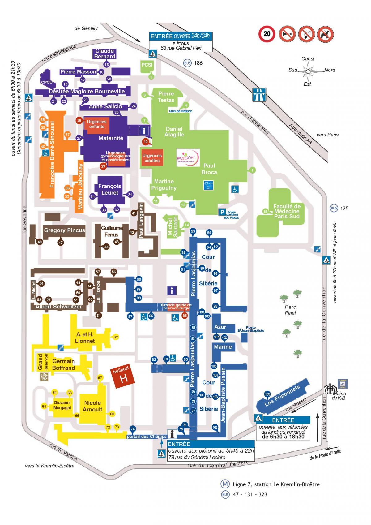 خريطة Bicêtre المستشفى
