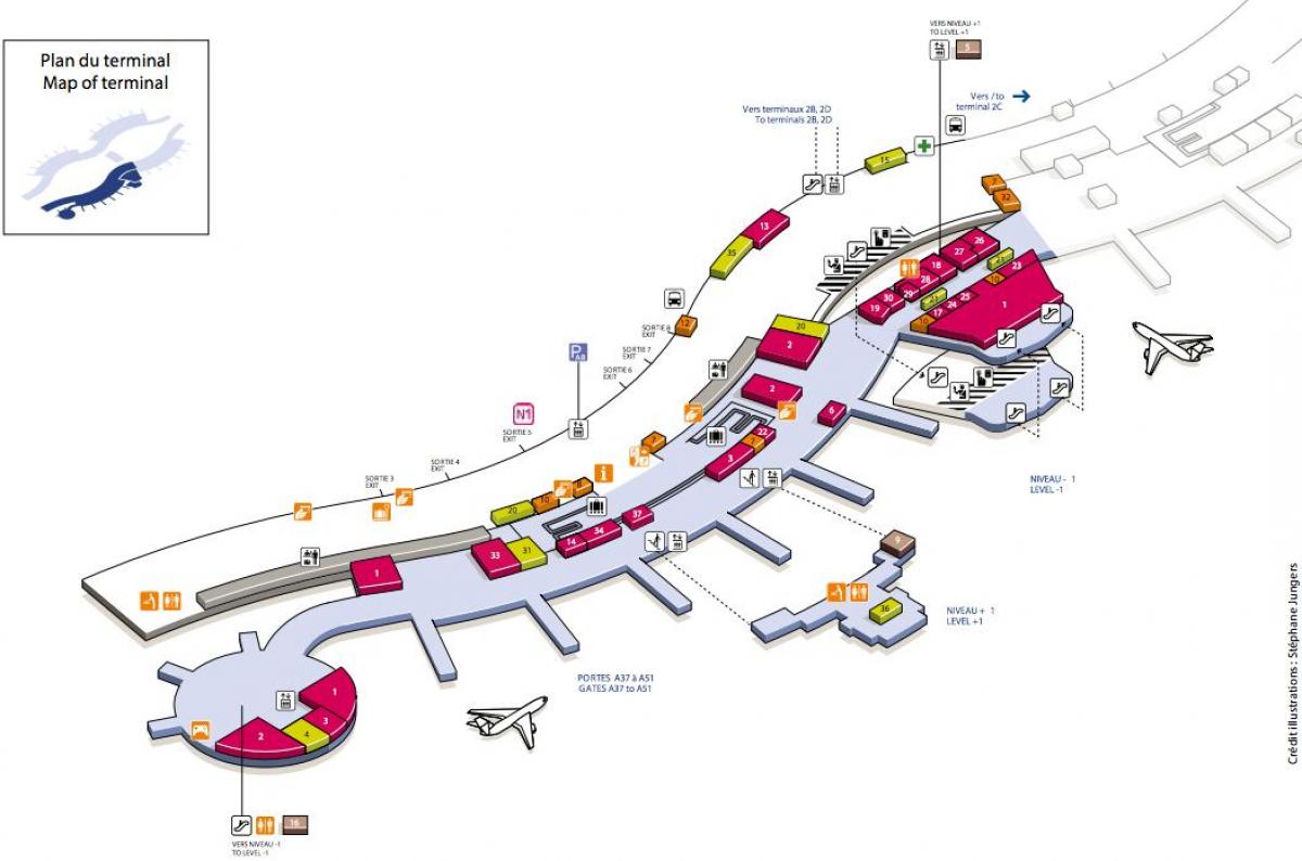 خريطة CDG airport terminal 2A
