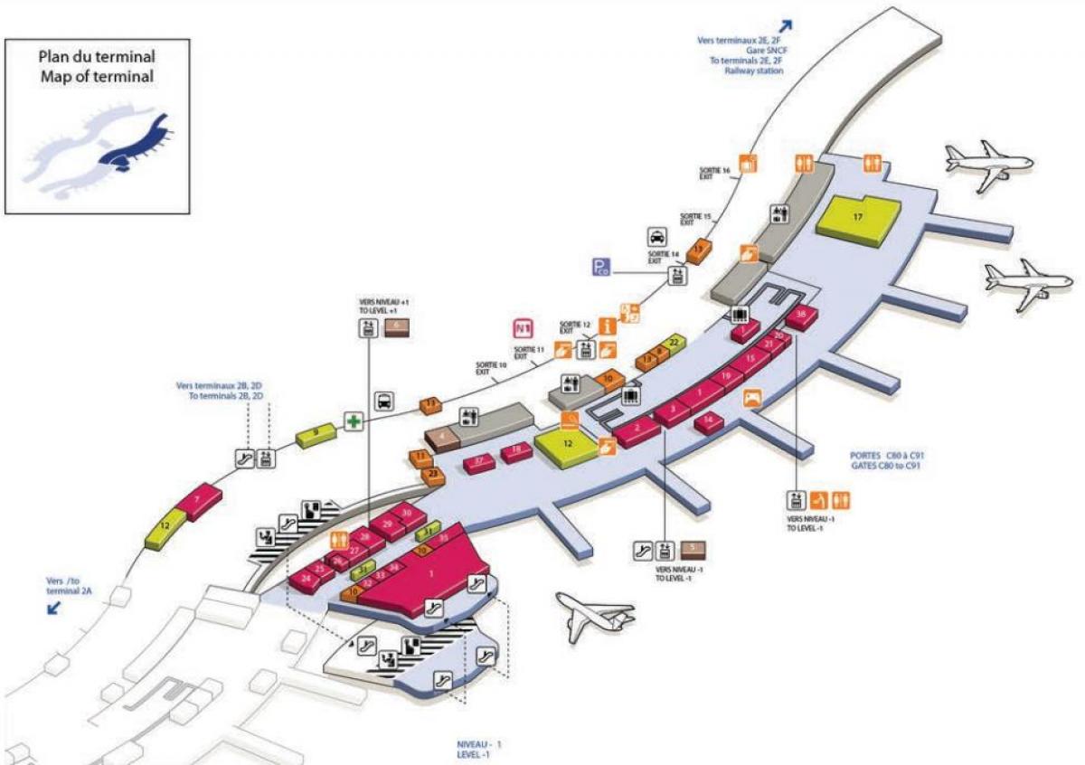 خريطة CDG airport terminal 2C