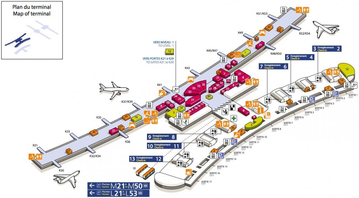 خريطة CDG airport terminal 2E