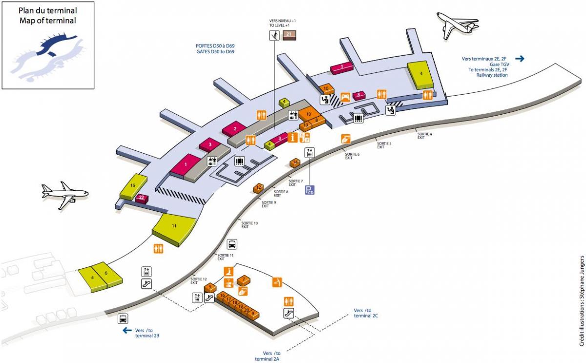 خريطة CDG airport terminal 2D