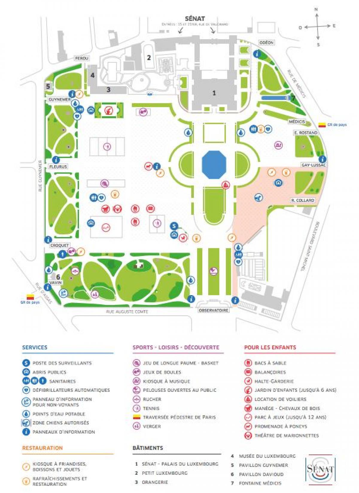 خريطة حديقة لوكسمبورغ