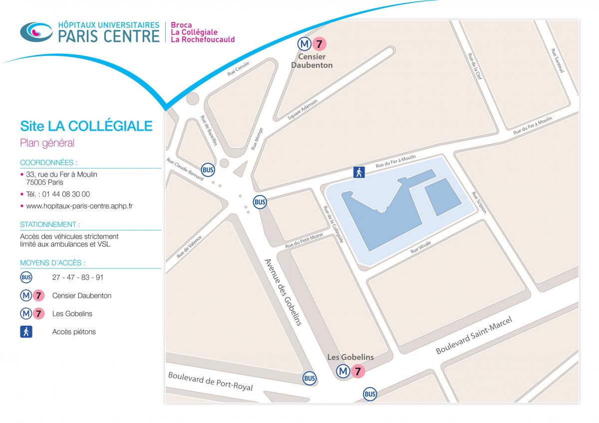 خريطة La Collégiale المستشفى