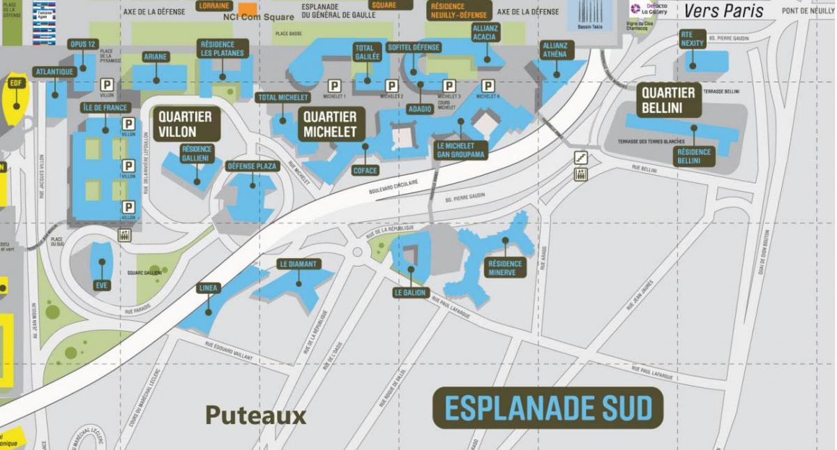 خريطة La Défense جنوب المتنزه