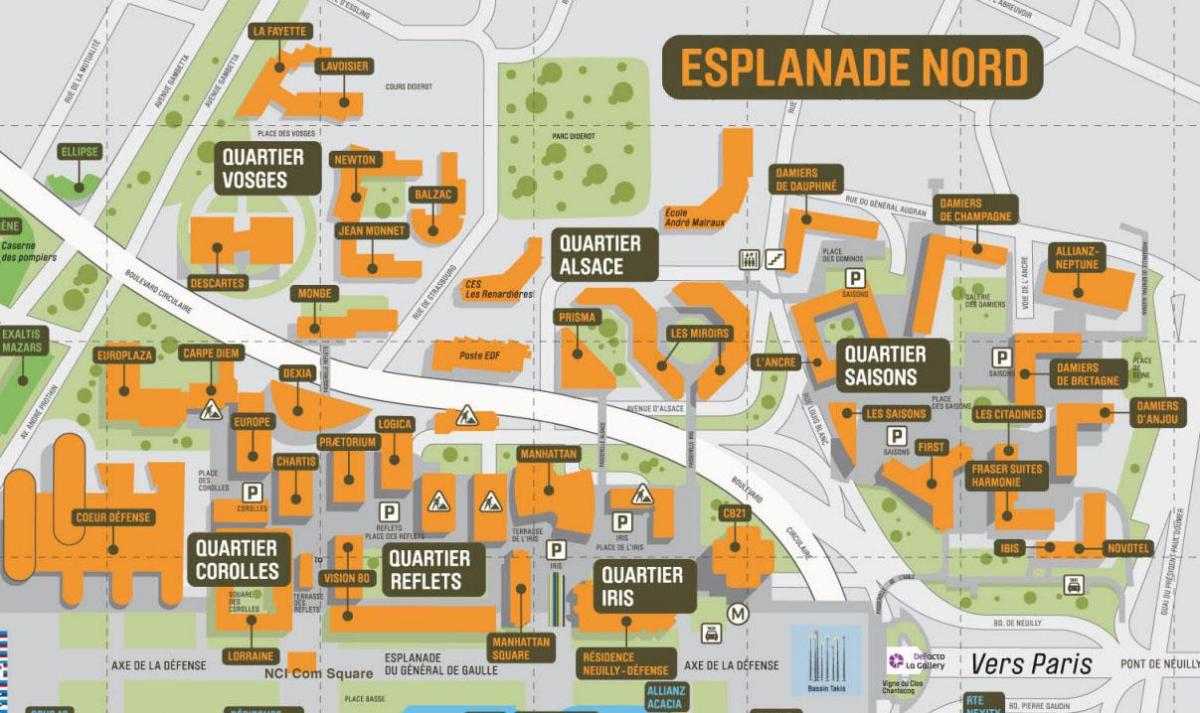 خريطة La Défense شمال المتنزه