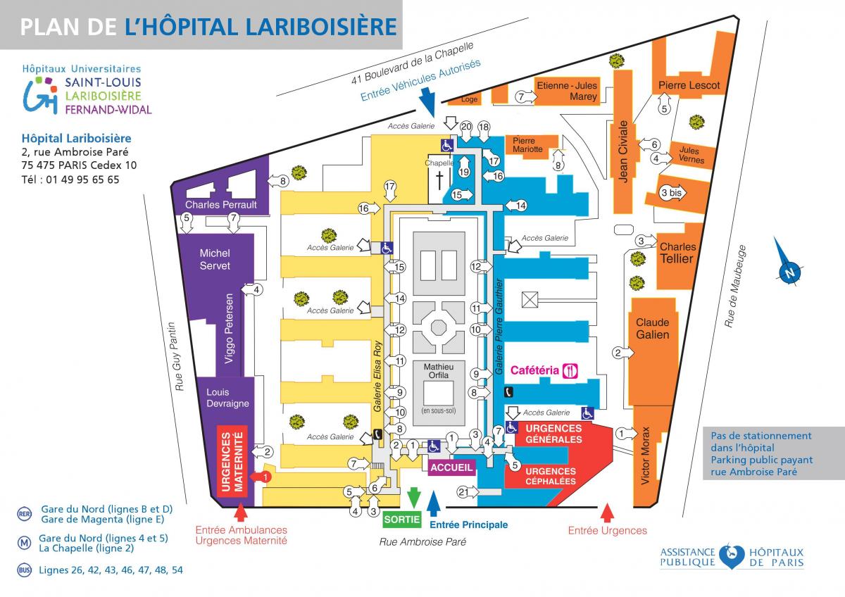 خريطة Lariboisiere المستشفى
