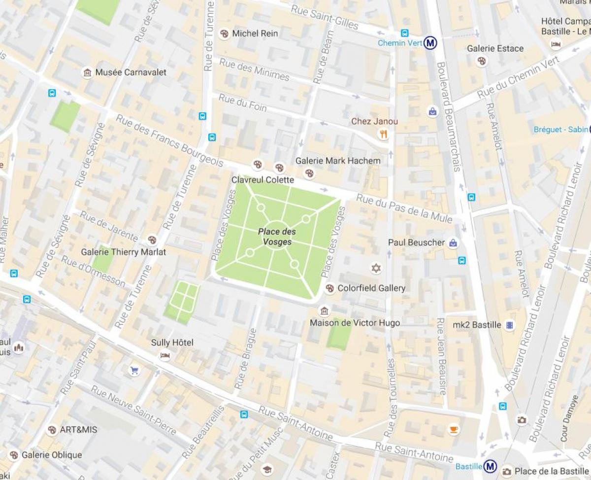 خريطة من Place des Vosges