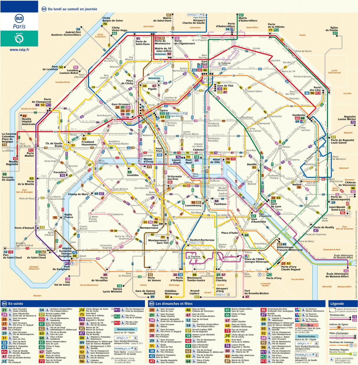 خريطة RATP الحافلة