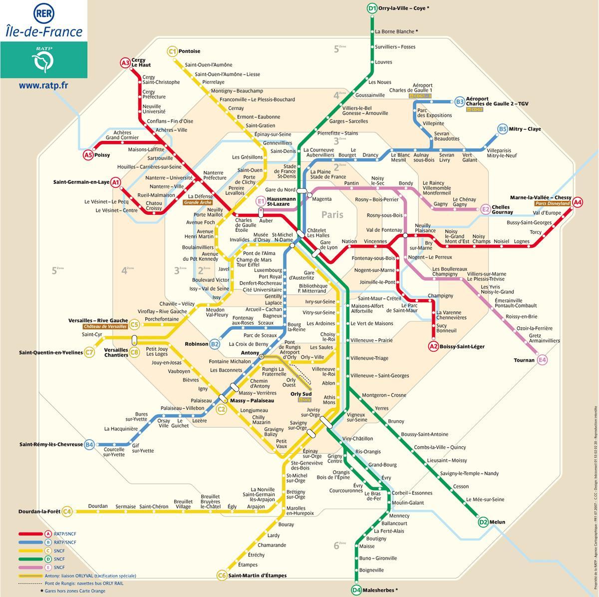 خريطة RER A