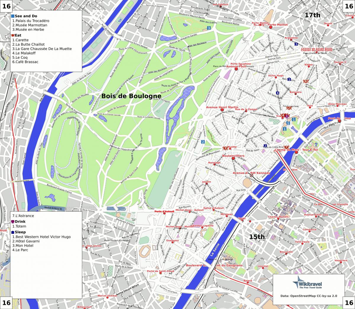 خريطة الدائرة 16 من باريس ، 