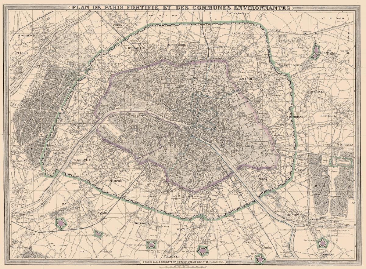 خريطة باريس عام 1850