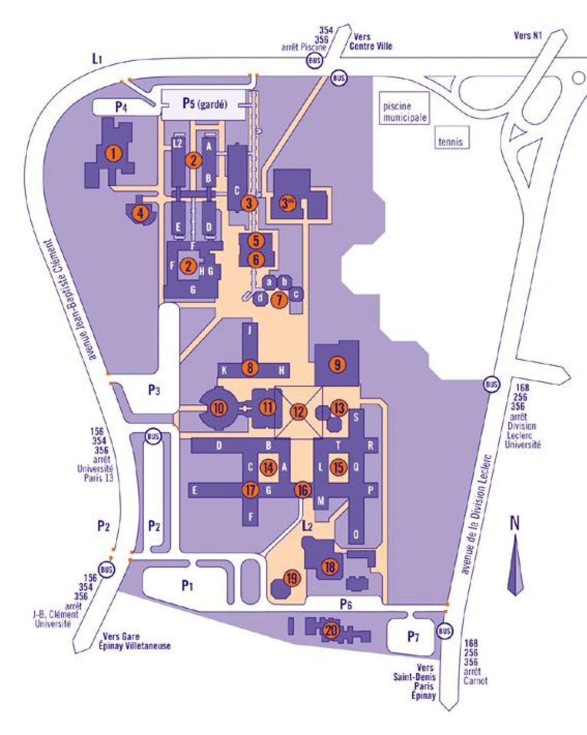 خريطة من جامعة باريس 13