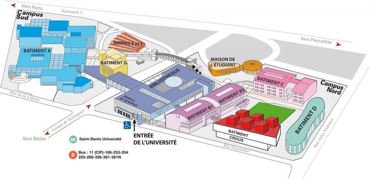 خريطة من جامعة باريس 8