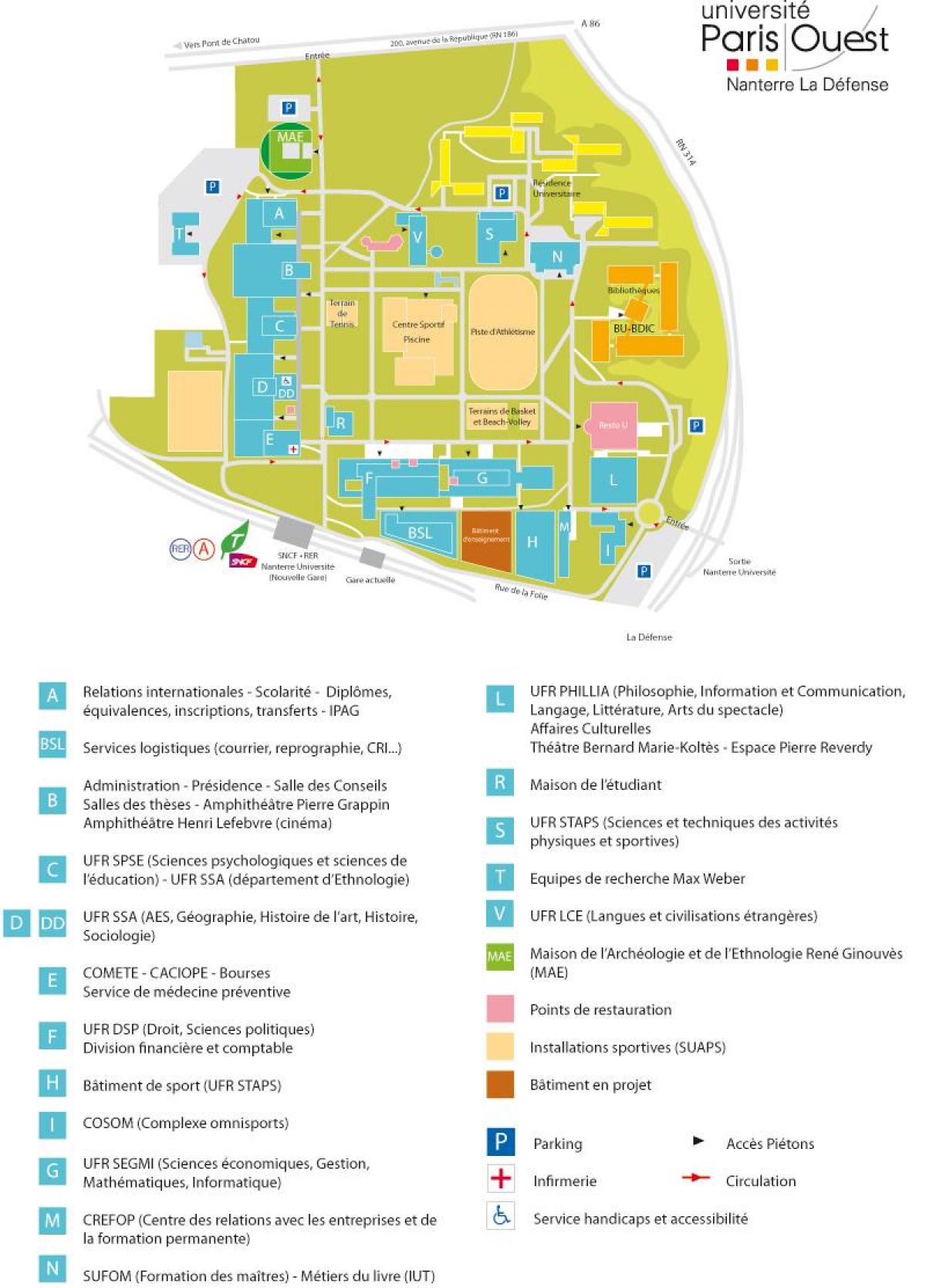 خريطة جامعة نانتير