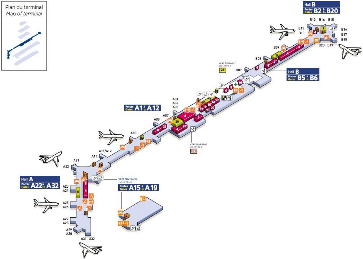 خريطة جنوب مطار مطار باريس أورلي