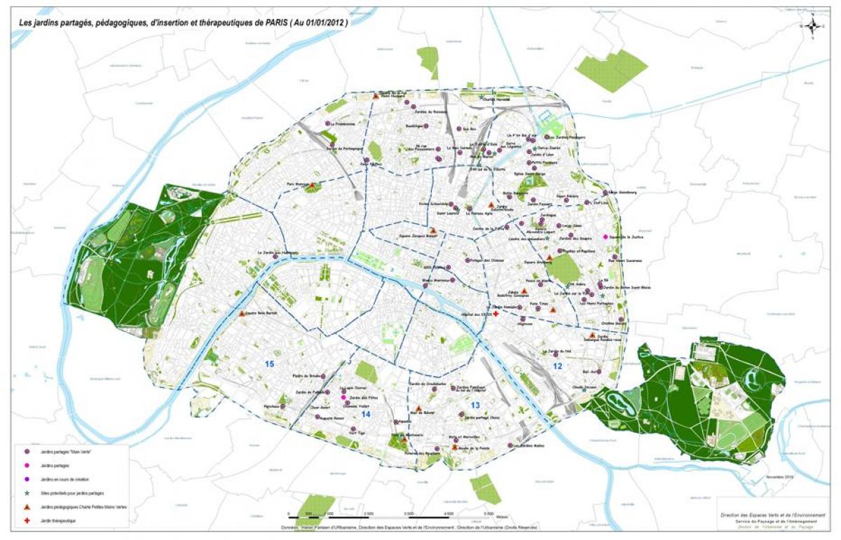 خريطة حدائق باريس