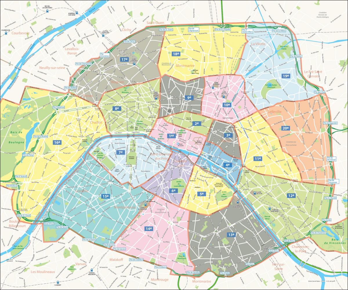 خريطة إدارية من باريس