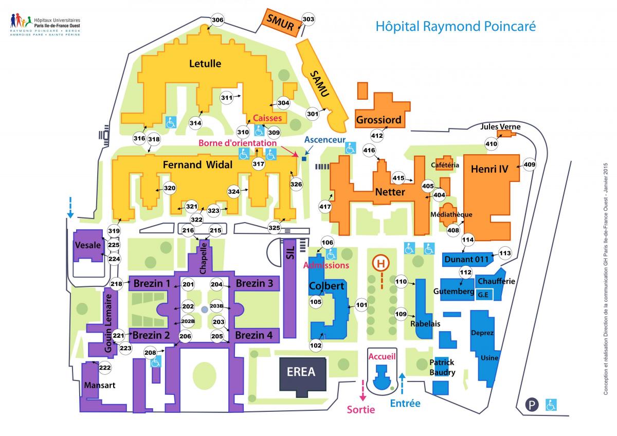 خريطة ريمون بوانكاريه المستشفى