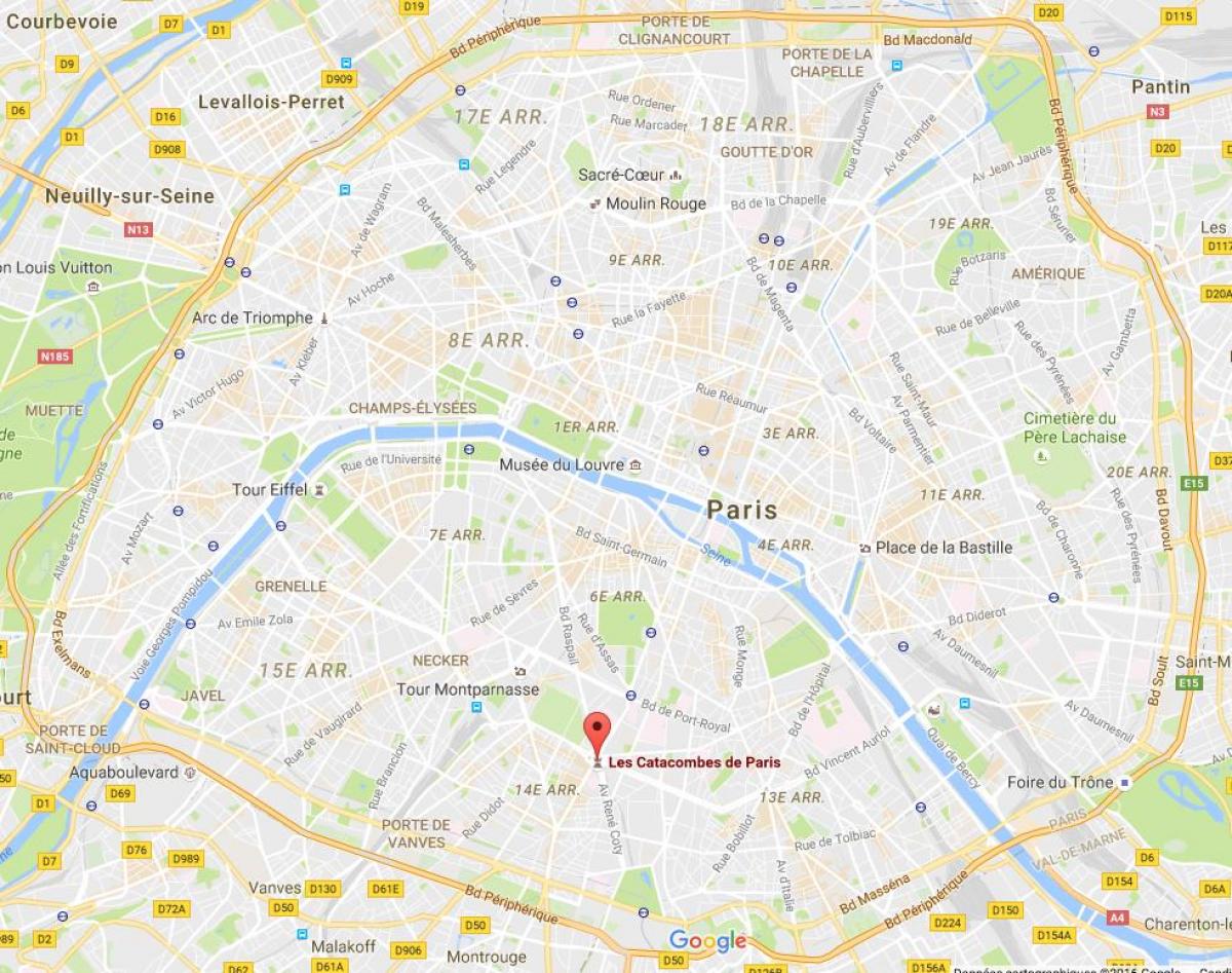 خريطة سراديب الموتى في باريس