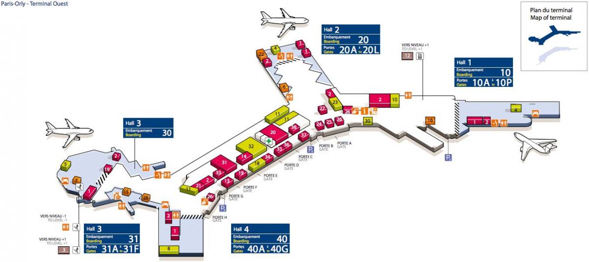 خريطة غرب مطار مطار باريس أورلي