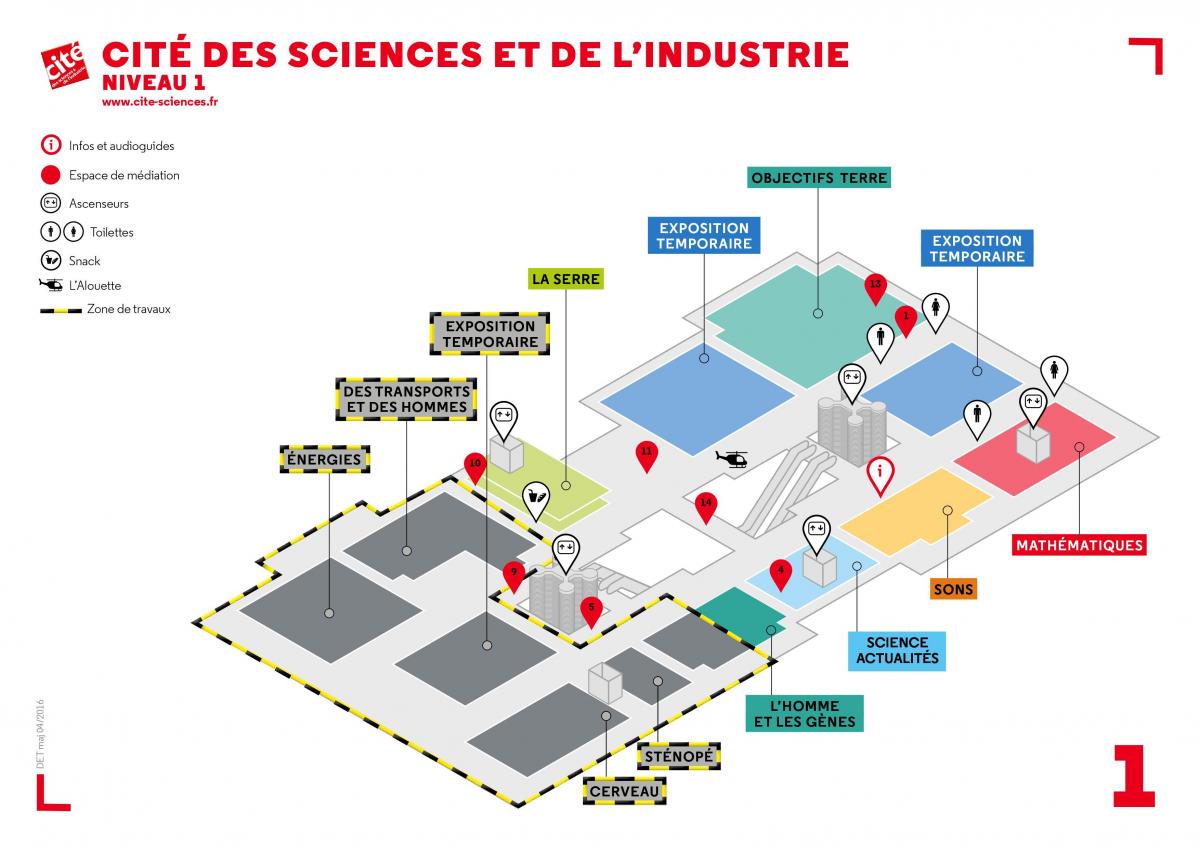خريطة Cité des Sciences et de l والصناعة المستوى 1