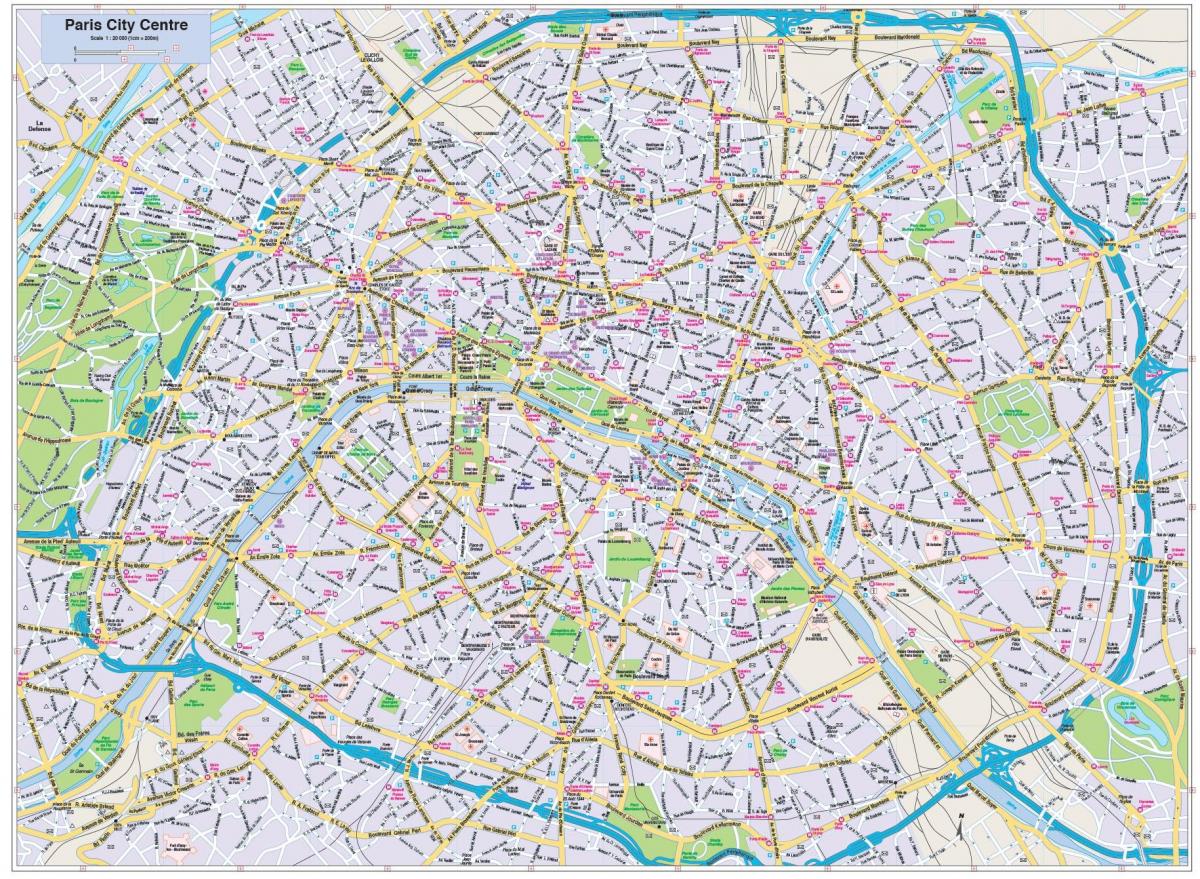 خريطة مركز مدينة باريس