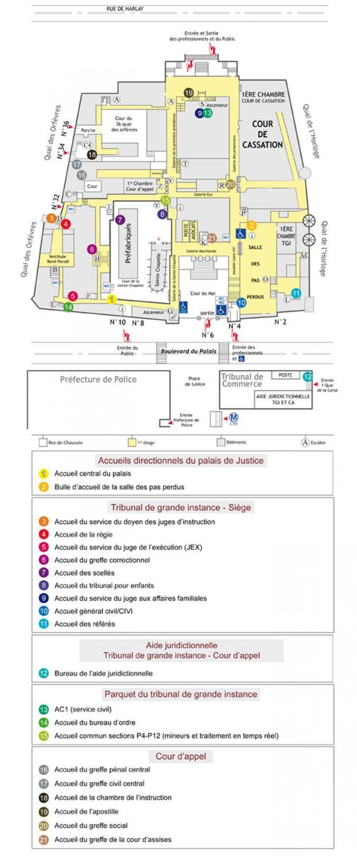 خريطة قصر العدل في باريس