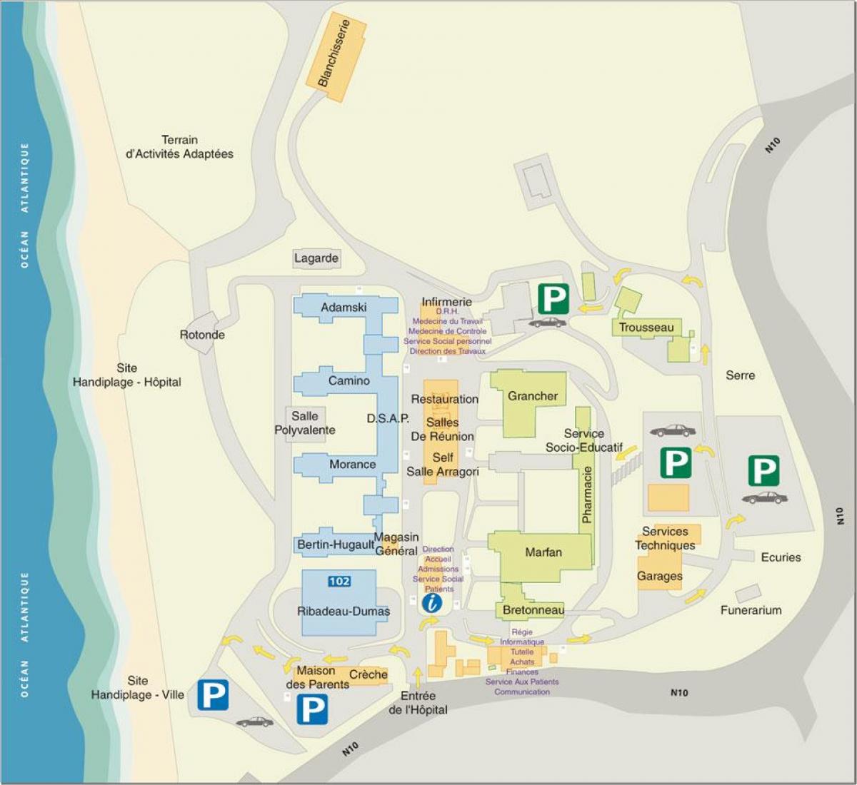 خريطة مارين دي إنداي المستشفى