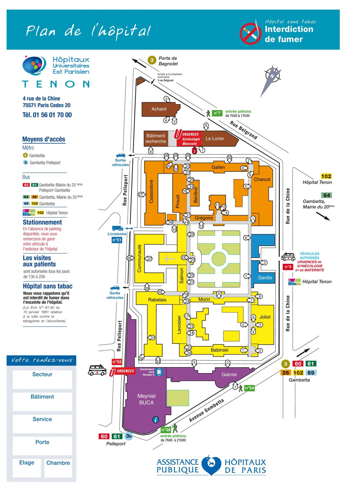 خريطة من مستشفى تينون
