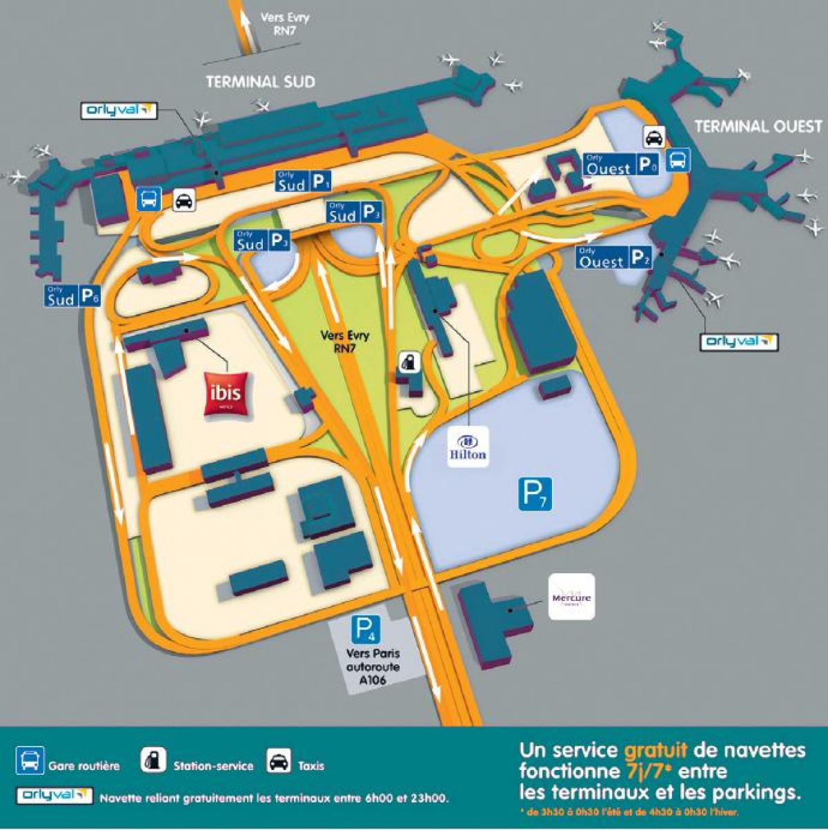خريطة مطار مطار باريس أورلي