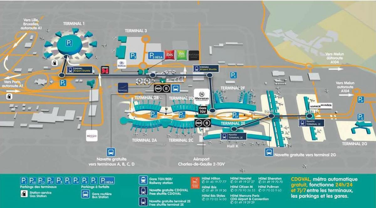خريطة مطار شارل ديغول