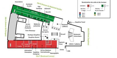 خريطة الجامعة دوفين - الطابق الأرضي