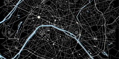 خريطة باريس الأبيض والأسود