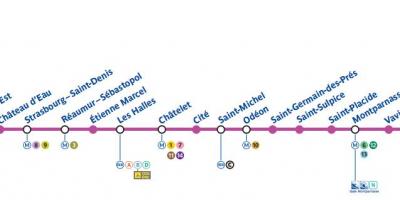 خريطة باريس خط المترو 4