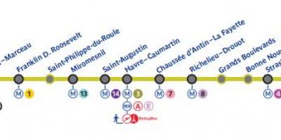 خريطة باريس خط المترو 9