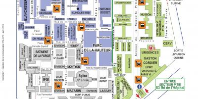 خريطة من مول ومطاعم الزاخرة بالأسواق لمدينة المستشفى