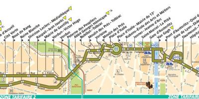 خريطة حافلة باريس خط 57