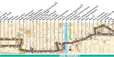 خريطة حافلة باريس خط 95