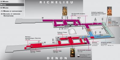 خريطة متحف اللوفر المستوى 1