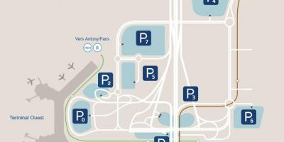 خريطة مطار أورلي وقوف السيارات
